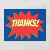 Superheld Comic Bedankt Briefkaart (Voorkant)