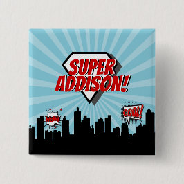 Superheld Comic Birthday Party Button