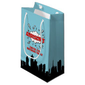 Superheld Comic Birthday Party Gift Bag Klein Cadeauzakje (Voorkant Gekanteld)