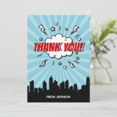 Superheld Comic Birthday Party - Hartelijk dank Bedankkaart (Staand voorkant)