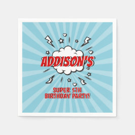 Superheld Comic Birthday Party Paper Napkin Servet