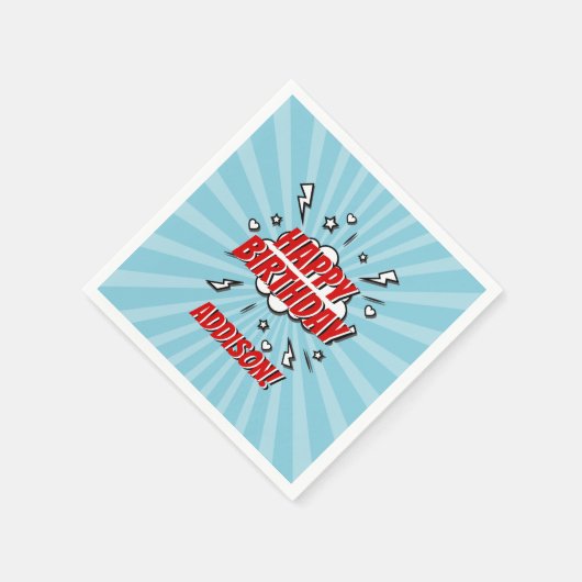 Superheld Comic Birthday Party Paper Napkin Servet (Hoek)