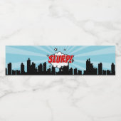 Superheld Comic Birthday Party Water Bottle Label Waterfles Etiket (Enkel label)