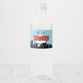 Superheld Comic Birthday Party Water Bottle Label Waterfles Etiket