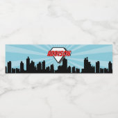 Superheld Comic Birthday Party Water Bottle Label Waterfles Etiket (Enkel label)