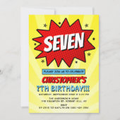 Superheld Comic Book Any Age Birthday Invitations Kaart (Voorkant)