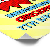 Superheld Comic Book Any Age Birthday Welkom Poster (Hoek)