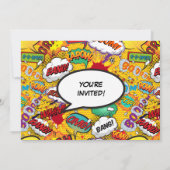 Superheld Comic Book Birthday Party Photo Invitati Kaart (Achterkant)