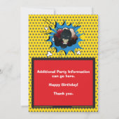 Superheld Comic Book Birthday Uitnodiging (Achterkant)