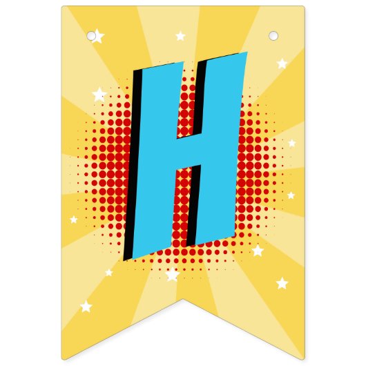 Superheld Comic Book Boy Birthday Blue Red Yellow Vlaggetjes (Tweede vlag)