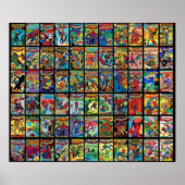  superheld Comic Book Collectie Pattern 3 Poster (Voorkant)