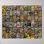  superheld Comic Book Collectie Pattern Fa Poster (Voorkant)