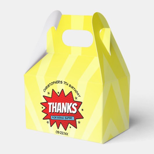 Superheld Comic Book Elke dag Bedankdoosjes (Voorkant Zijde)