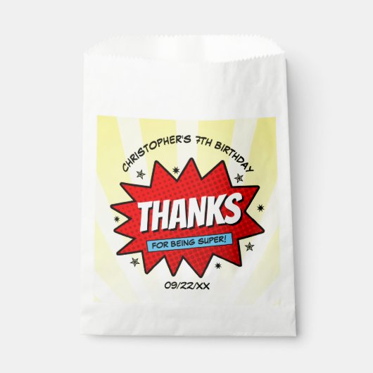 Superheld Comic Book Elke dag Bedankzakje (Voorkant)