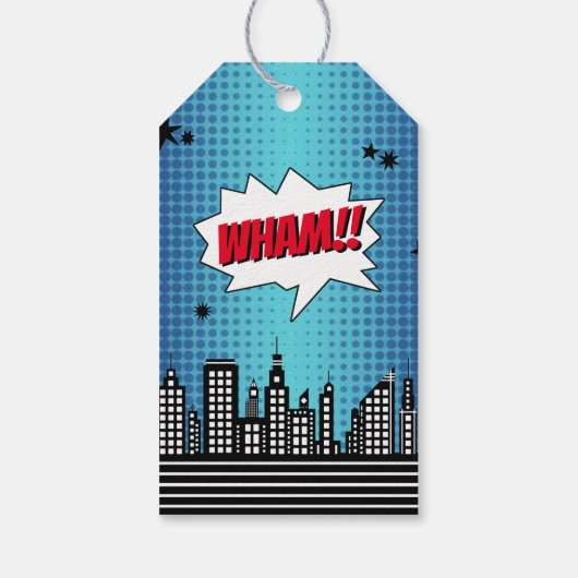 Superheld Comic Book Elke dag Cadeaulabel (Achterkant)