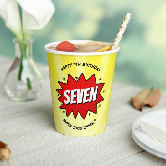 Superheld Comic Book Elke dag Papieren Bekers (Insitu)