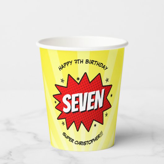 Superheld Comic Book Elke dag Papieren Bekers (Achterkant)