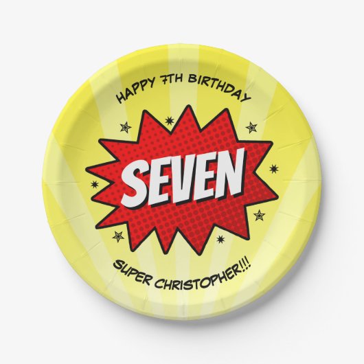 Superheld Comic Book Elke dag Papieren Bordje (Voorkant)