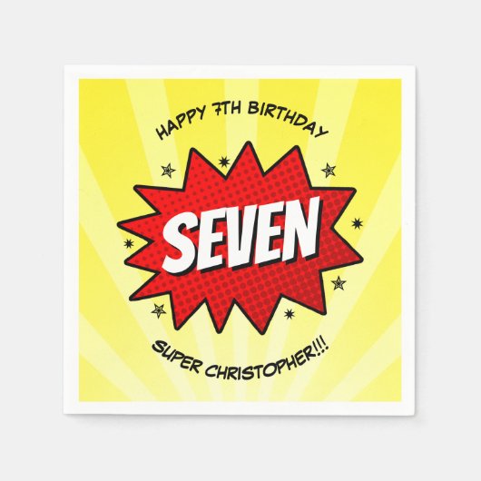 Superheld Comic Book Elke dag Servet (Voorkant)