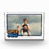 Superheld Comic Book Photo Gift for Dad Keepomwill Fotoblokken (Voorkant)