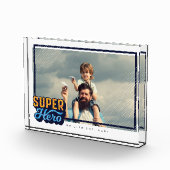 Superheld Comic Book Photo Gift for Dad Keepomwill Fotoblokken (Rechts)
