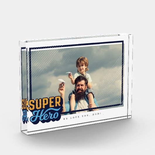 Superheld Comic Book Photo Gift for Dad Keepomwill Fotoblokken (Links)
