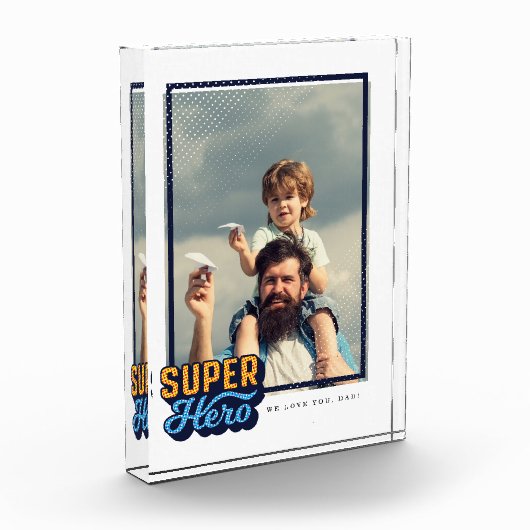 Superheld Comic Book Photo Gift for Dad Keepomwill Fotoblokken (Links)
