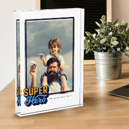 Superheld Comic Book Photo Gift for Dad Keepomwill Fotoblokken