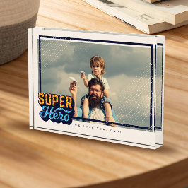 Superheld Comic Book Photo Gift for Dad Keepomwill Fotoblokken