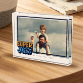 Superheld Comic Book Photo Gift for Dad Keepomwill Fotoblokken