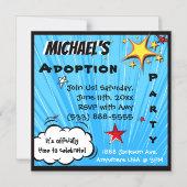 Superheld Comic Book Style Adoption Party Supplies Magnetische Uitnodiging (Voorkant)