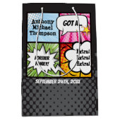 Superheld Comic Book Style Adoption Party Supplies Medium Cadeauzakje (Voorkant)