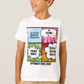 Superheld Comic Book Style Adoption Party T-shirt (Voorkant)