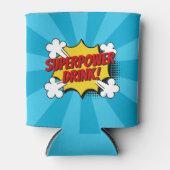 Superheld Comic Book Style Boy Birthday Blue Blikjeskoeler (Voorkant)
