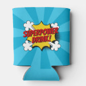 Superheld Comic Book Style Boy Birthday Blue Blikjeskoeler (Achterkant)