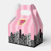 Superheld Comic Book Style Girl Birthday Pink Bedankdoosjes