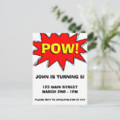 Superheld Comic Book Thed Invitation Sjabloon (Staand voorkant)