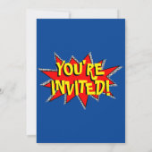 Superheld Comic Book Thed Invitation Sjabloon Kaart (Achterkant)