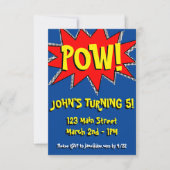 Superheld Comic Book Thed Invitation Sjabloon Kaart (Voorkant)