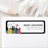 Superheld Comic Book Thema Adres Etiket (Insitu)