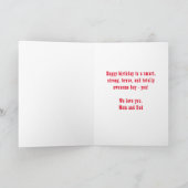 Superheld Comic Boy Fun Photo Birthday Kaart (Binnen)