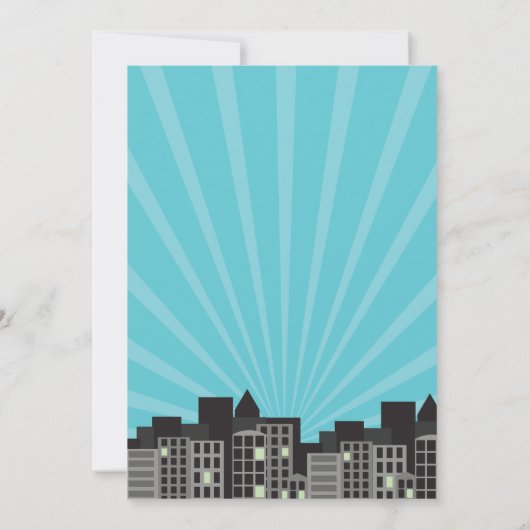 Superheld Comic Boy's Uitnodiging Super Hero Uitno (Achterkant)