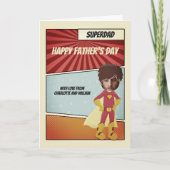 Superheld Comic Dad Happy Fathers Day Persoonlijk Kaart (Voorkant)
