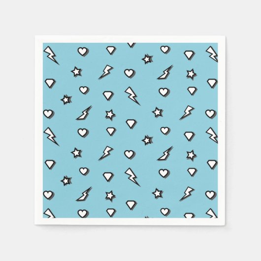 Superheld Comic Pattern Birthday Paper Napkin Servet (Voorkant)