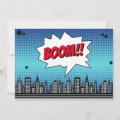 Superheld Comic Photo Any Age Birthday Invitations Kaart (Achterkant)