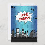 Superheld Comic Photo Any Age Birthday Invitations Kaart (Achterkant)