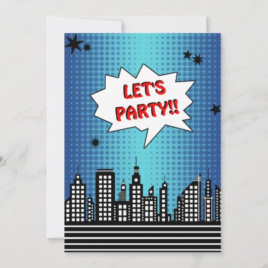 Superheld Comic Photo Any Age Birthday Invitations Kaart (Achterkant)