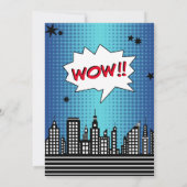 Superheld Comic Photo Any Age Birthday Invitations Kaart (Achterkant)