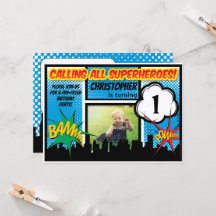 Superheld Comic Photo Boys 1e verjaardag