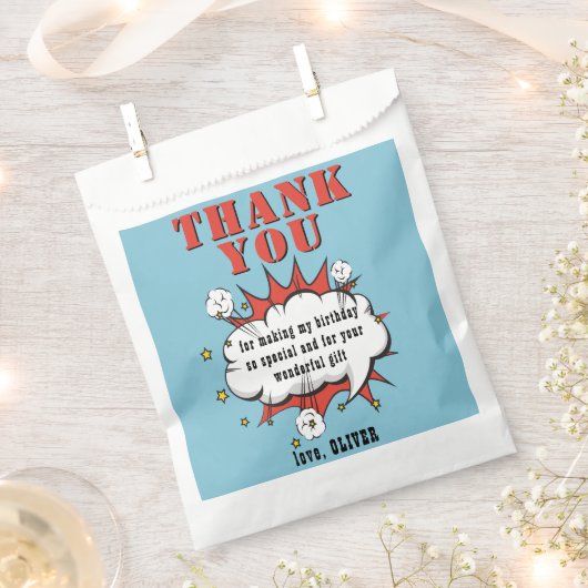 Superheld Comic Speech Bubble Birthday Hartelijk d Bedankzakje (Geknipt)